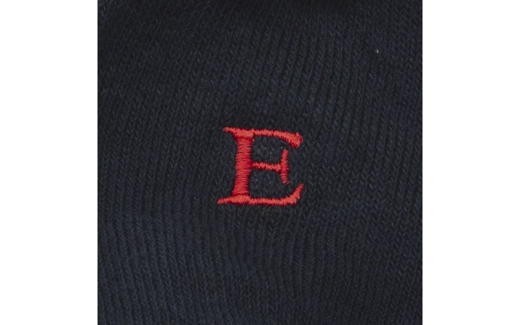 calza uomo blu navy cotone organico personalizzata iniziali ricamate lettera E E_101A