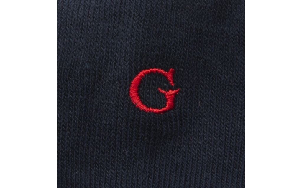 calza uomo blu navy cotone organico personalizzata iniziali ricamate lettera G G_101A
