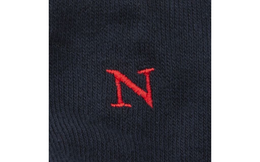 calza uomo blu navy cotone organico personalizzata iniziali ricamate lettera N N_101A