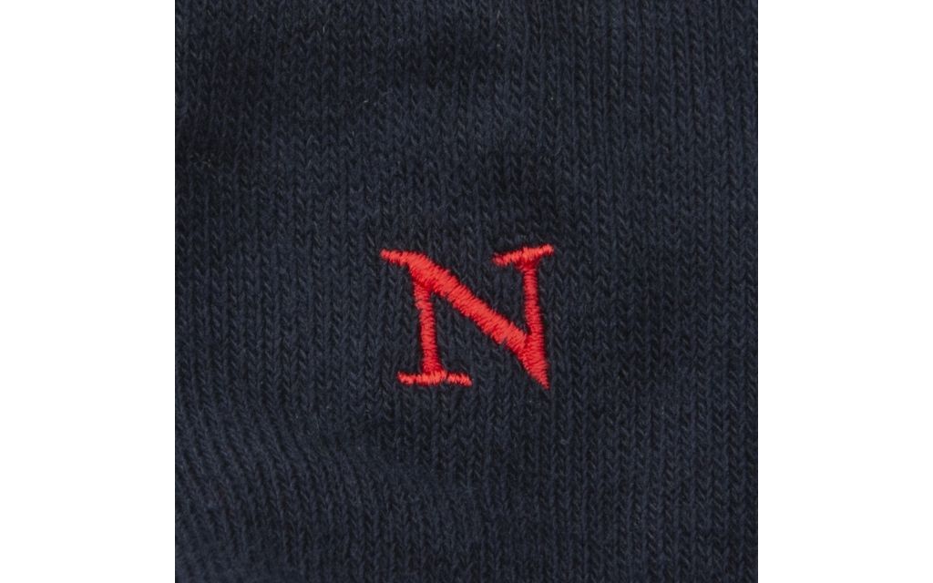 calza uomo blu navy cotone organico personalizzata iniziali ricamate lettera N N_101A