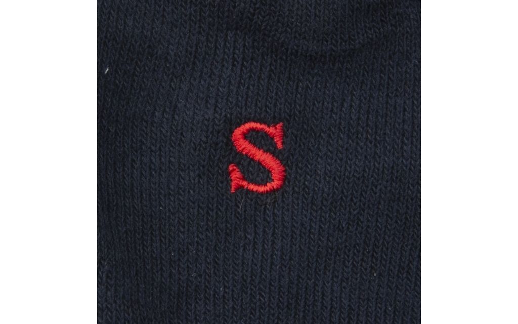 calza uomo blu navy cotone organico personalizzata iniziali ricamate lettera S S_101A