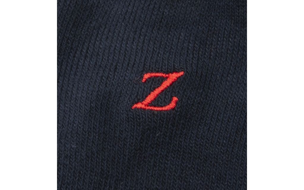 calza uomo blu navy cotone organico personalizzata iniziali ricamate lettera Z Z_101A