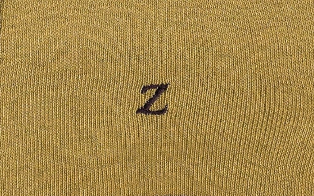 calza uomo giallo senape melange cotone organico personalizzata iniziali ricamate lettera Z Z_108A