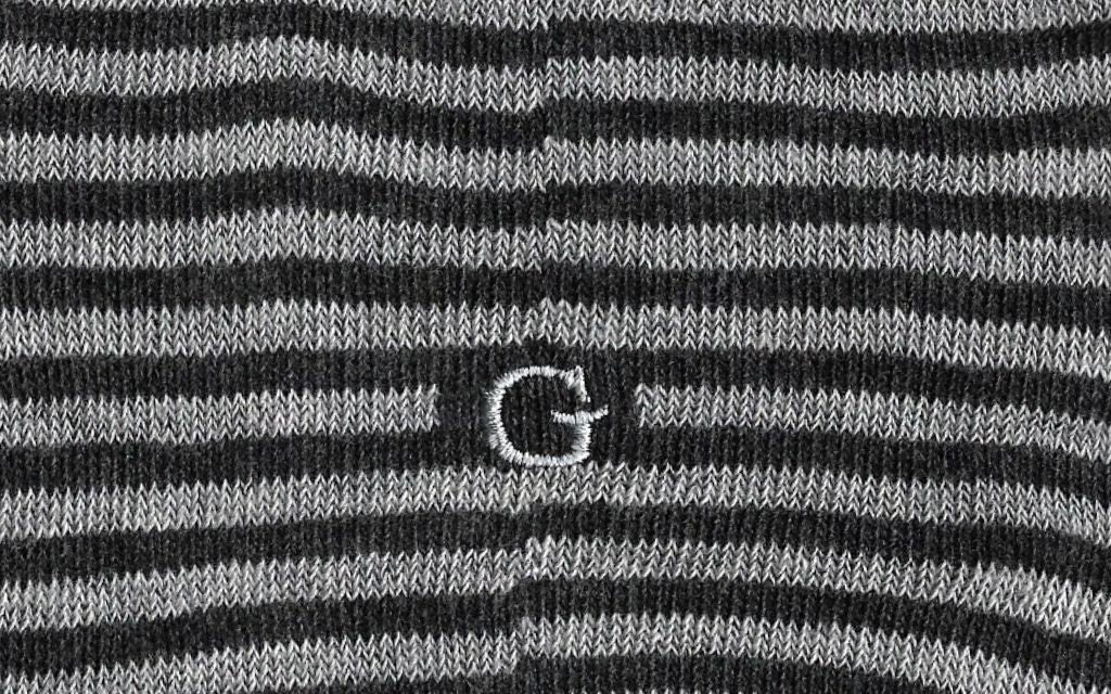 calza uomo riga grigia chiara - grigia melange cotone organico personalizzata iniziali ricamate lettera G G_302A