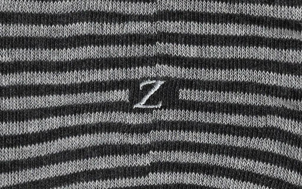 calza uomo riga grigia chiara - grigia melange cotone organico personalizzata iniziali ricamate lettera Z Z_302A