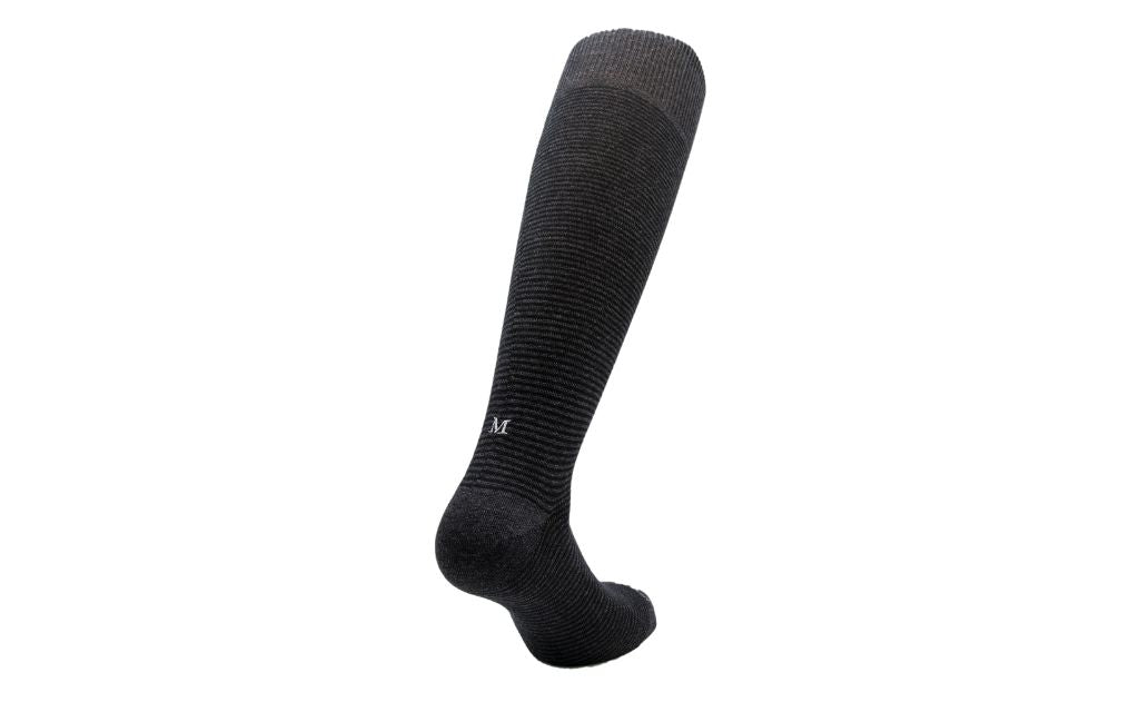 calza uomo riga grigio antracite - nero cotone organico personalizzata iniziali ricamate 401__A